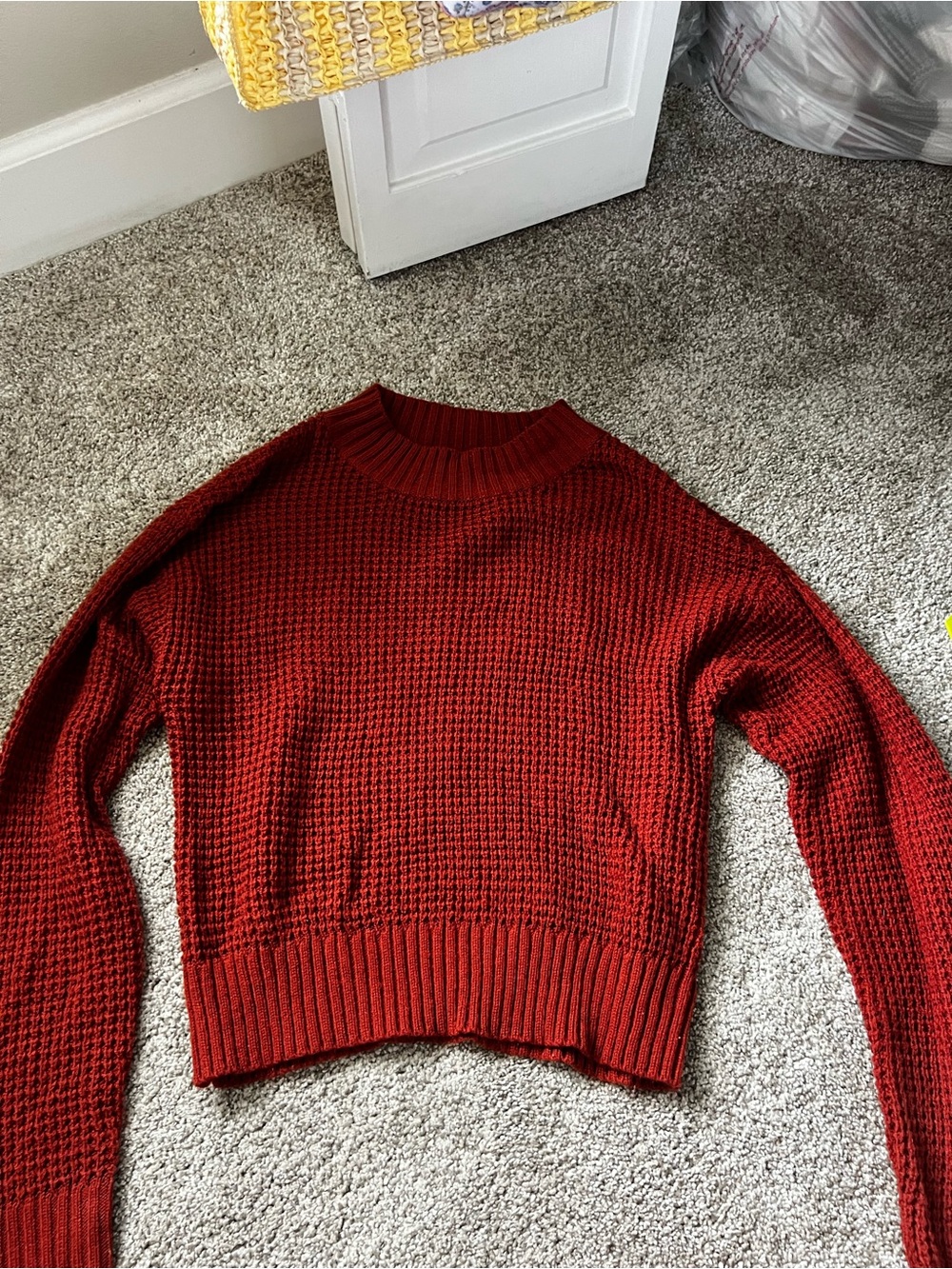 Lulus Red Textured Crewneck Sweater